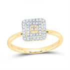 10K Yellow Gold Diamond Gift Square Ring 1/5 Cttw - Splendid Jewellery