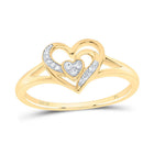 10K Yellow Gold Diamond Heart Ring 1/20 Cttw - Splendid Jewellery
