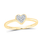 10K Yellow Gold Diamond Heart Ring 1/20 Cttw - Splendid Jewellery