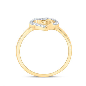 10K Yellow Gold Diamond Heart Ring 1/8 Cttw - Splendid Jewellery