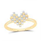 10K Yellow Gold Diamond Heart Ring 1/8 Cttw - Splendid Jewellery