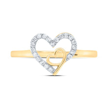 Load image into Gallery viewer, 10K Yellow Gold Diamond Heart Ring 1/8 Cttw - Splendid Jewellery