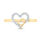 10K Yellow Gold Diamond Heart Ring 1/8 Cttw - Splendid Jewellery