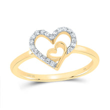 Load image into Gallery viewer, 10K Yellow Gold Diamond Heart Ring 1/8 Cttw - Splendid Jewellery