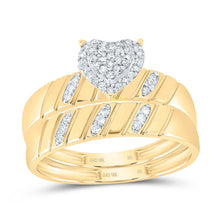 Load image into Gallery viewer, 10K Yellow Gold Diamond Heart Trio Ring Set 1/4 Cttw - Splendid Jewellery