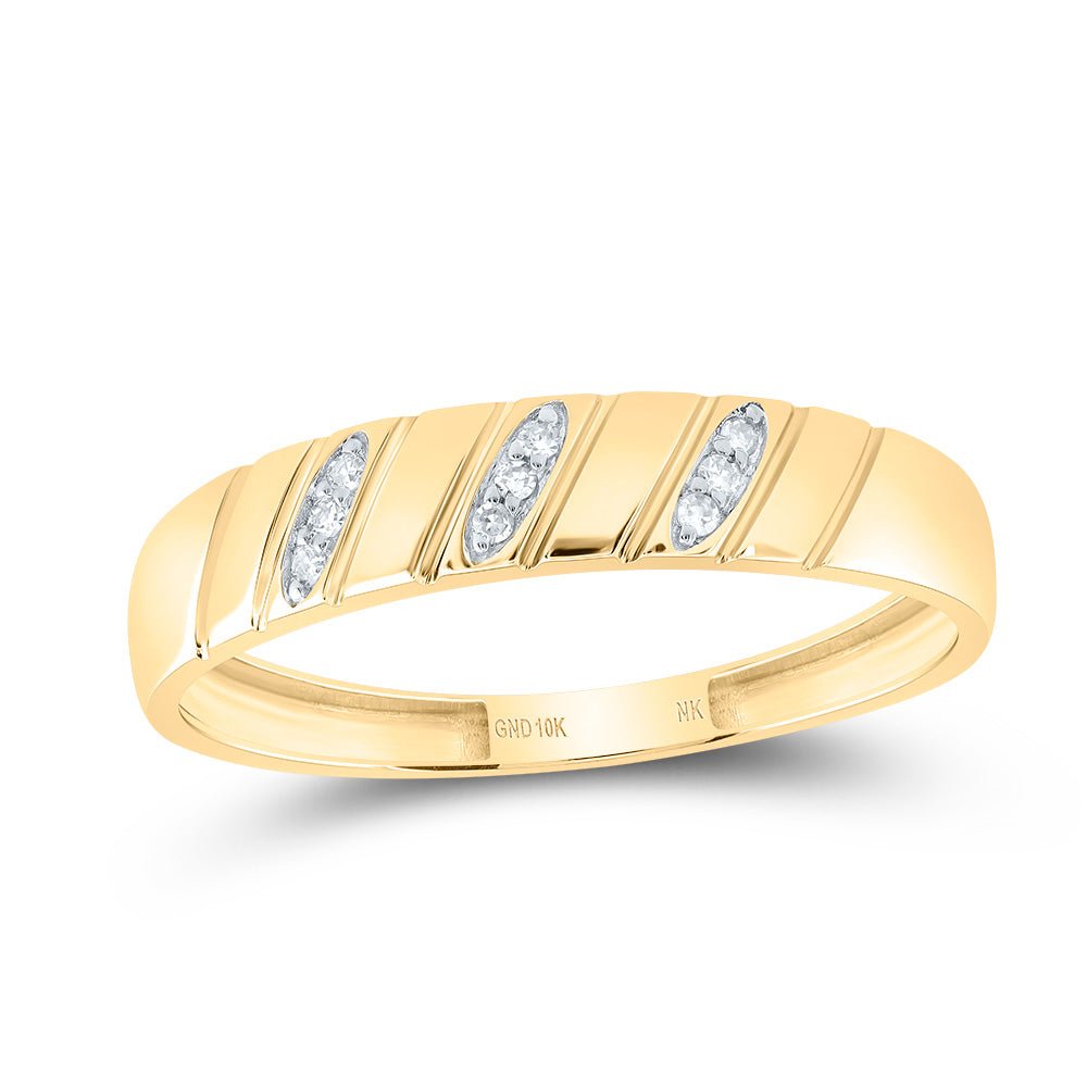 10K Yellow Gold Diamond Heart Trio Ring Set 1/4 Cttw - Splendid Jewellery