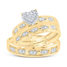 10K Yellow Gold Diamond Heart Trio Ring Set 1/4 Cttw - Splendid Jewellery