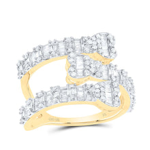 Load image into Gallery viewer, 10K Yellow Gold Diamond Heart Women's Cuff Ring 7/8 Cttw - Splendid Jewellery