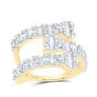 10K Yellow Gold Diamond Heart Women's Cuff Ring 7/8 Cttw - Splendid Jewellery