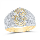 10K Yellow Gold Diamond Initial "C" Men's Ring 1 1/2 Cttw - Splendid Jewellery