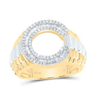 10K Yellow Gold Diamond Initial "C" Men's Ring 1/2 Cttw - Splendid Jewellery