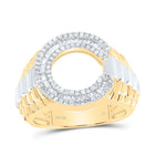 10K Yellow Gold Diamond Initial "C" Men's Ring 1/2 Cttw - Splendid Jewellery