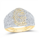 10K Yellow Gold Diamond Initial "G" Men's Ring 1 3/4 Cttw - Splendid Jewellery
