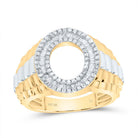 10K Yellow Gold Diamond Initial "O" Men's Ring 5/8 Cttw - Splendid Jewellery