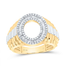 Load image into Gallery viewer, 10K Yellow Gold Diamond Initial "O" Men's Ring 5/8 Cttw - Splendid Jewellery