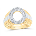 10K Yellow Gold Diamond Initial "O" Men's Ring 5/8 Cttw - Splendid Jewellery