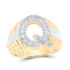 10K Yellow Gold Diamond Initial "Q" Men's Ring 5/8 Cttw - Splendid Jewellery
