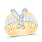 10K Yellow Gold Diamond Initial "Y" Men's Ring 1/3 Cttw - Splendid Jewellery