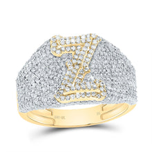 Load image into Gallery viewer, 10K Yellow Gold Diamond Initial "Z" Men's Ring 1 7/8 Cttw - Splendid Jewellery