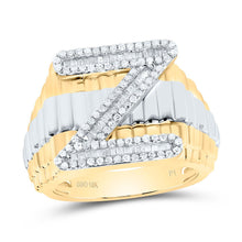 Load image into Gallery viewer, 10K Yellow Gold Diamond Initial "Z" Men's Ring 5/8 Cttw - Splendid Jewellery