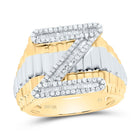 10K Yellow Gold Diamond Initial "Z" Men's Ring 5/8 Cttw - Splendid Jewellery