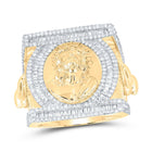 10K Yellow Gold Diamond Jesus Men's Ring 1 3/4 Cttw - Splendid Jewellery