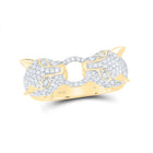 10K Yellow Gold Diamond Leopard Women's Ring 1 1/3 Cttw - Splendid Jewellery
