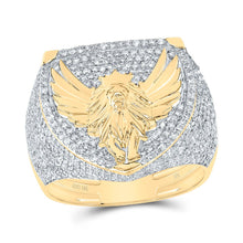 Load image into Gallery viewer, 10K Yellow Gold Diamond Lion Men's Ring 1 7/8 Cttw - Splendid Jewellery