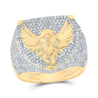 10K Yellow Gold Diamond Lion Men's Ring 1 7/8 Cttw - Splendid Jewellery