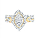 10K Yellow Gold Diamond Marquise Double Halo Bridal Set 1/2 Cttw - Splendid Jewellery