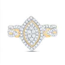 Load image into Gallery viewer, 10K Yellow Gold Diamond Marquise Double Halo Bridal Set 1/2 Cttw - Splendid Jewellery