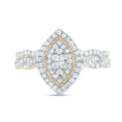 10K Yellow Gold Diamond Marquise Double Halo Bridal Set 1/2 Cttw - Splendid Jewellery