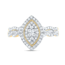Load image into Gallery viewer, 10K Yellow Gold Diamond Marquise Double Halo Bridal Set 1/2 Cttw - Splendid Jewellery