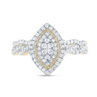 10K Yellow Gold Diamond Marquise Double Halo Bridal Set 1/2 Cttw - Splendid Jewellery