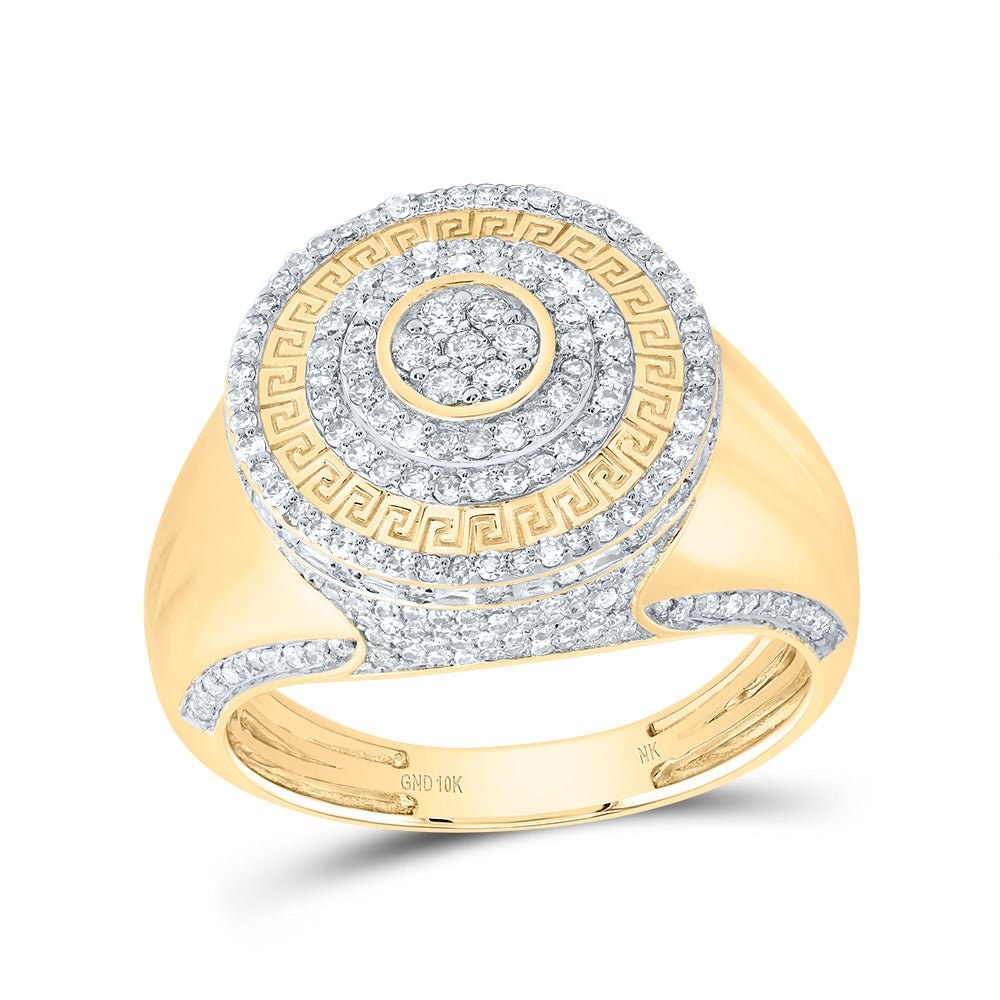 10K Yellow Gold Diamond Men's Ring 1 Cttw - Splendid Jewellery