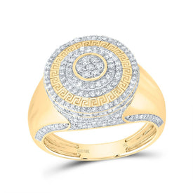 10K Yellow Gold Diamond Men's Ring 1 Cttw - Splendid Jewellery