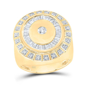 10K Yellow Gold Diamond Men's Ring 1 Cttw - Splendid Jewellery
