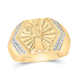 10K Yellow Gold Diamond Men's Ring 1/4 Cttw - Splendid Jewellery
