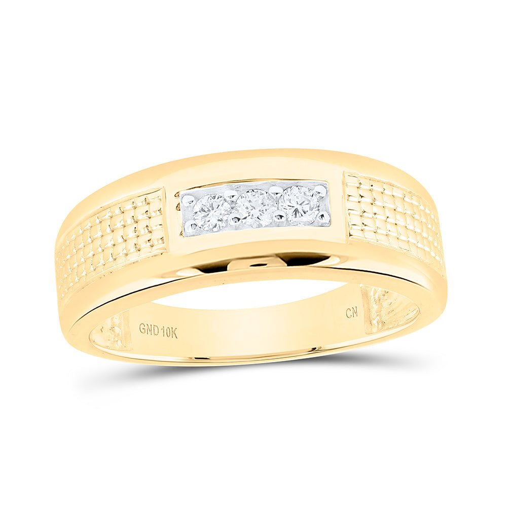 10K Yellow Gold Diamond Men's Ring 1/6 Cttw - Splendid Jewellery