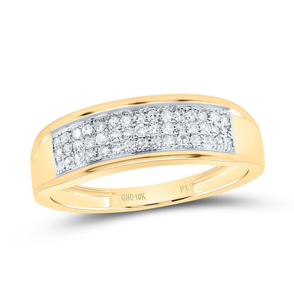 10K Yellow Gold Diamond Men's Ring 1/6 Cttw - Splendid Jewellery