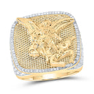 10K Yellow Gold Diamond Michael Archangel Men's Ring 2 Cttw - Splendid Jewellery