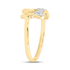 10K Yellow Gold Diamond Mom Heart Ring 1/10 Cttw - Splendid Jewellery