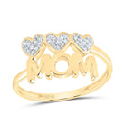 10K Yellow Gold Diamond Mom Heart Ring 1/10 Cttw - Splendid Jewellery