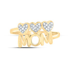 10K Yellow Gold Diamond Mom Heart Ring 1/10 Cttw - Splendid Jewellery