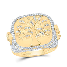 Load image into Gallery viewer, 10K Yellow Gold Diamond Money Tree Men's Ring 1 1/2 Cttw - Splendid Jewellery