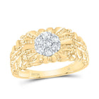 10K Yellow Gold Diamond Nugget Men's Ring 1/2 Cttw - Splendid Jewellery