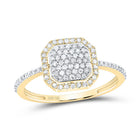 10K Yellow Gold Diamond Octagon Ring 1/3 Cttw - Splendid Jewellery