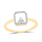 10K Yellow Gold Diamond Octagon Ring 1/8 Cttw - Splendid Jewellery