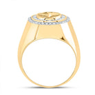 10K Yellow Gold Diamond Onyx Black Men's Ring 1/3 Cttw - Splendid Jewellery