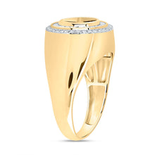 Load image into Gallery viewer, 10K Yellow Gold Diamond Onyx Black Men's Ring 1/3 Cttw - Splendid Jewellery
